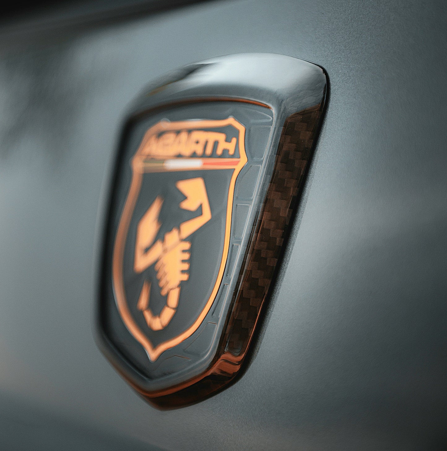 Cover in carbonio logo posteriore (per Fiat Abarth 500, 595, 695)