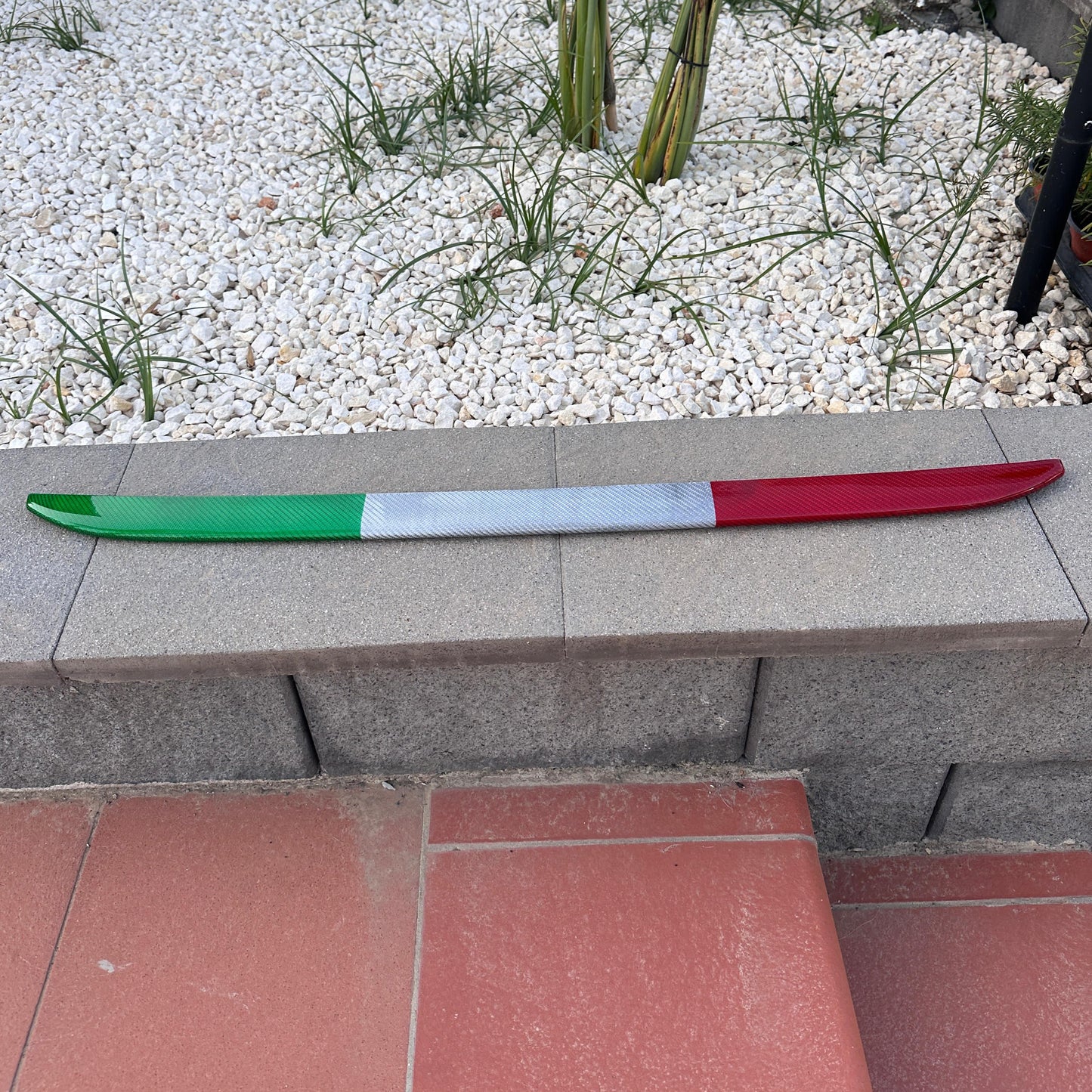Set di cover tricolori in carbonio splitter lama anteriore e posteriore (per Fiat Abarth 500 Restyling, 595, 695)