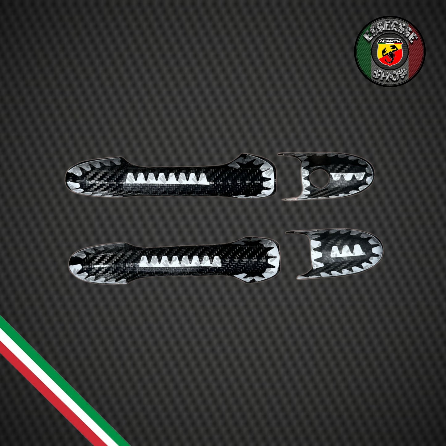 Cover in carbonio coppia maniglie esterne portiere (per Fiat Abarth 500, 595, 695)