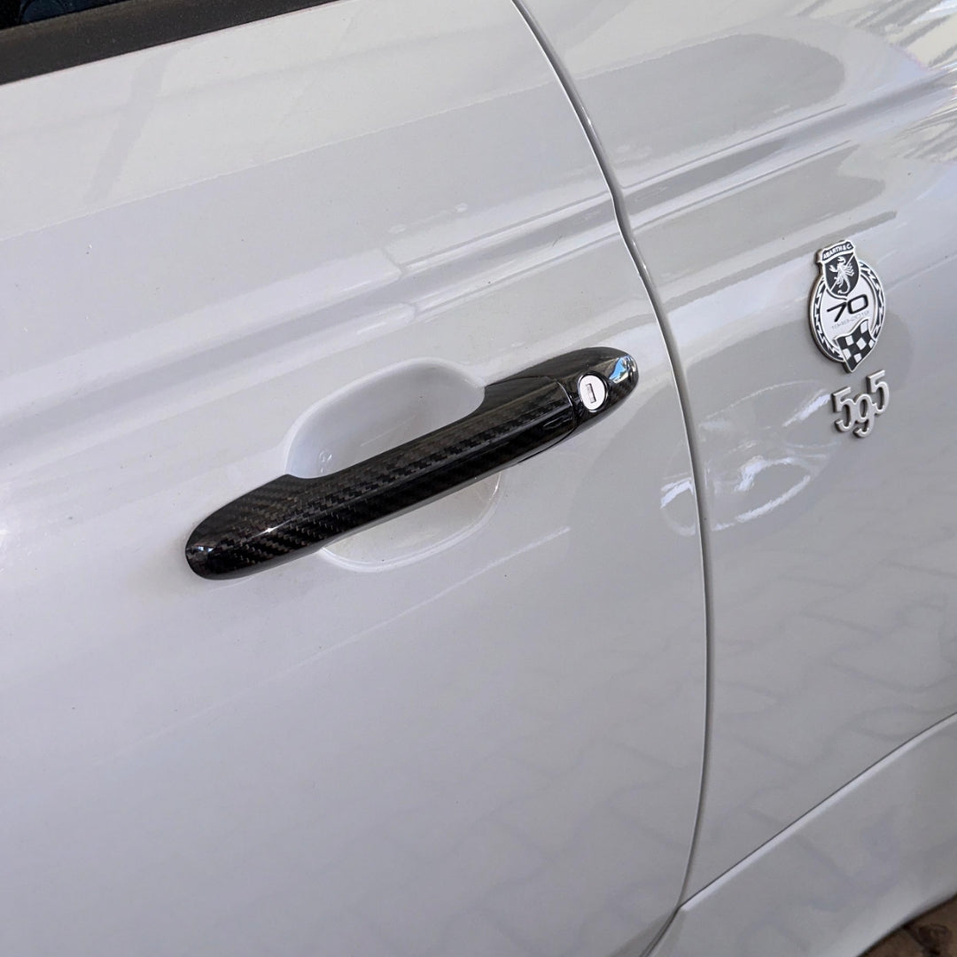 Cover in carbonio coppia maniglie esterne portiere (per Fiat Abarth 500, 595, 695)