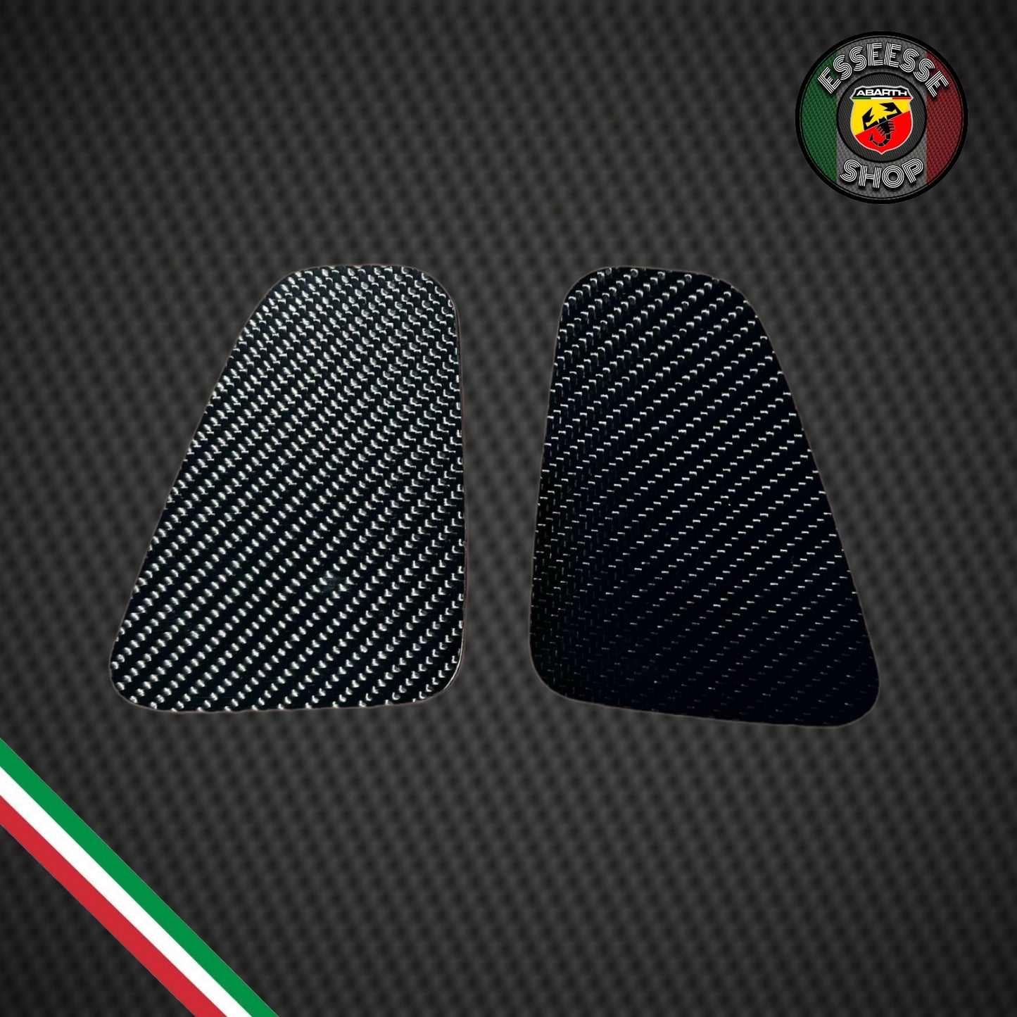 Placchette in carbonio fanali posteriori (per Fiat Abarth 500, 595, 695)