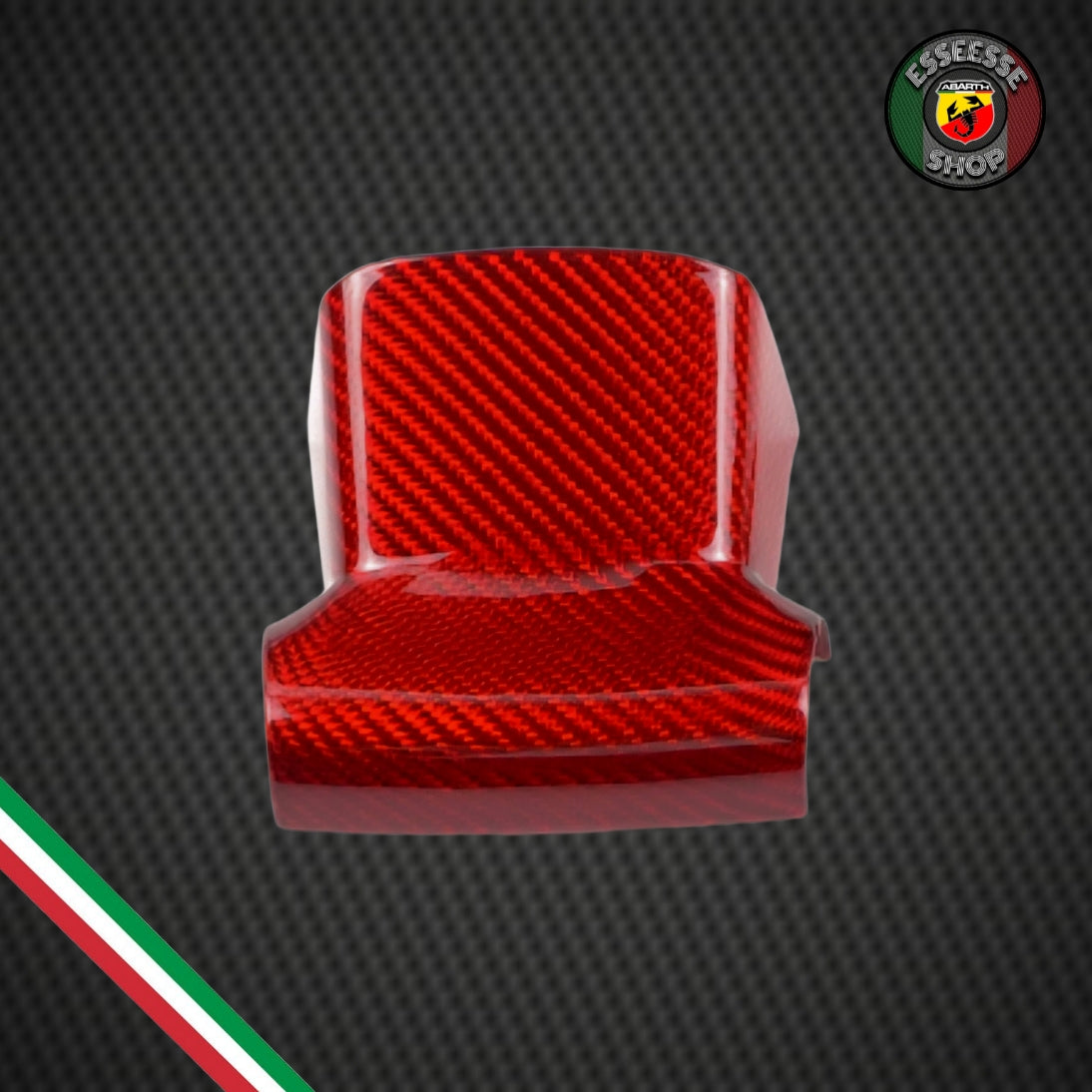 Cover rossa in carbonio volante parte posteriore inferiore (per Fiat Abarth 500 Restyling, 595, 695)