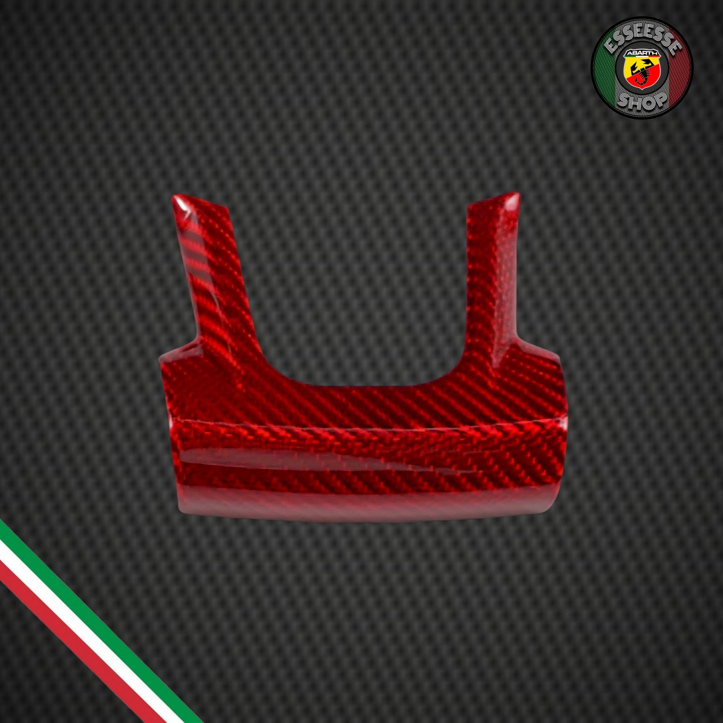 Cover rossa in carbonio volante parte anteriore inferiore (per Fiat Abarth 500 Restyling, 595, 695)