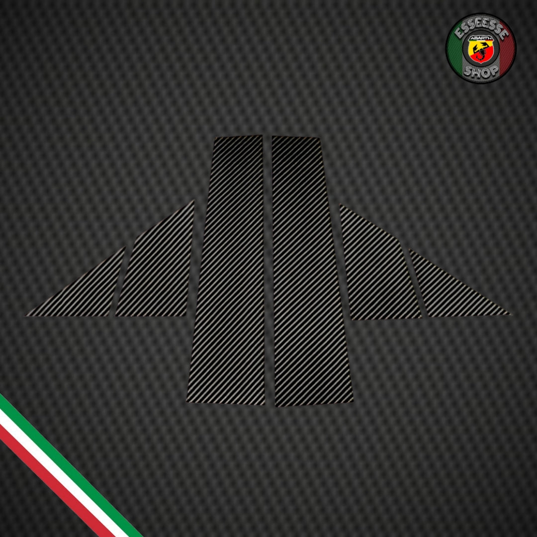 Kit cover in carbonio montanti portiere (per Fiat Abarth 500, 595, 695)