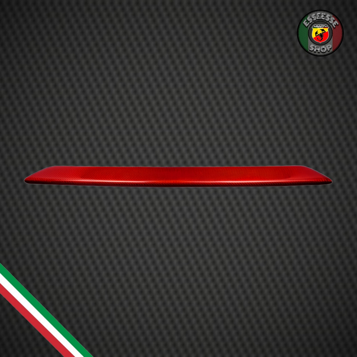 Cover rossa in carbonio splitter lama anteriore (per Fiat Abarth 500 Restyling, 595, 695)