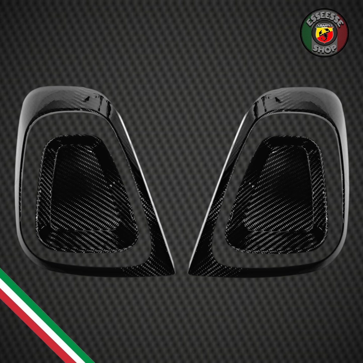 Set di cover in carbonio fanali posteriori (per Fiat Abarth 500 Restyling, 595, 695)