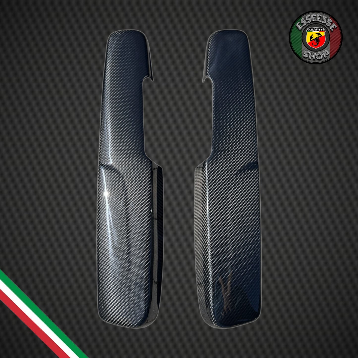 Set di cover in carbonio interno sportelli (per Fiat Abarth 500 Restyling, 595, 695)