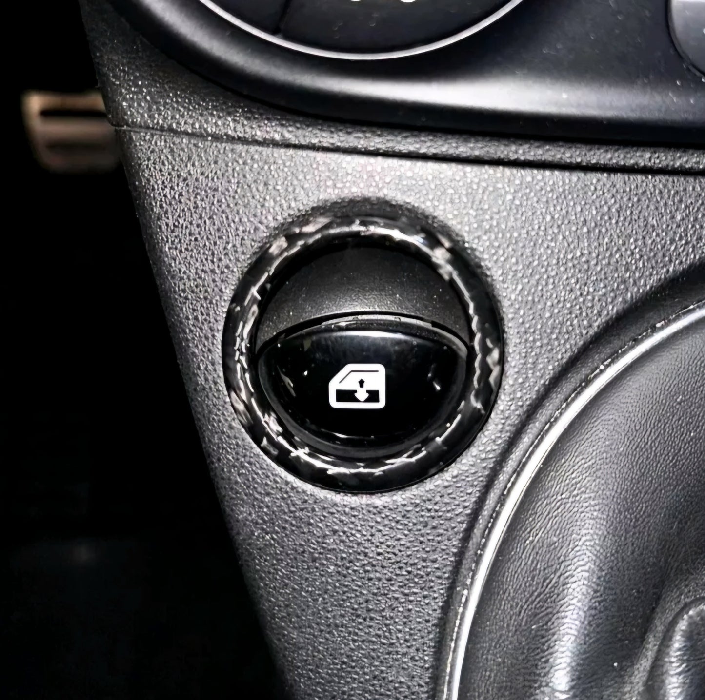 Anelli in carbonio comandi finestrini (per Fiat Abarth 500 Restyling, 595, 695)