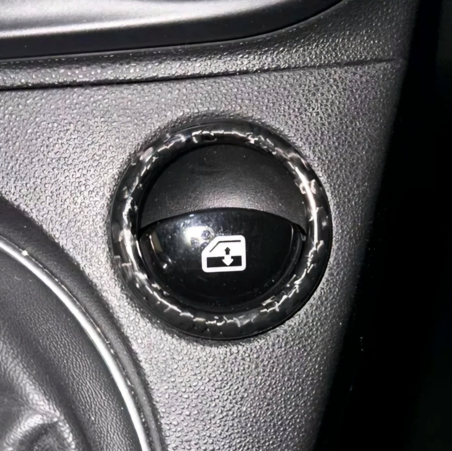 Anelli in carbonio comandi finestrini (per Fiat Abarth 500 Restyling, 595, 695)