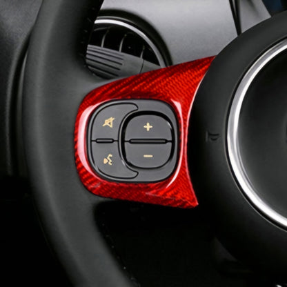 Cover rosse in carbonio pulsanti volante (per Fiat Abarth 500 Restyling, 595, 695)