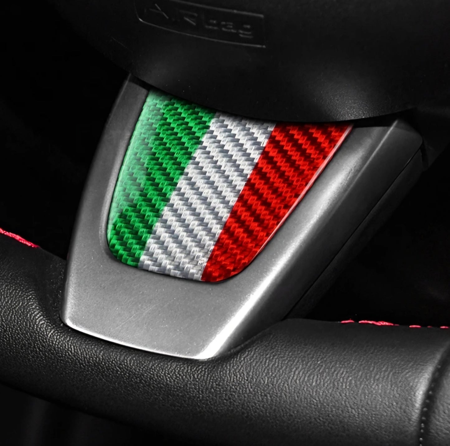 Inserto in carbonio tricolore volante (per Fiat Abarth 500 Pre-Restyling, 595, 695