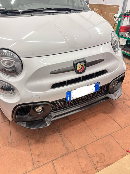 Splitter Paraurti Anteriore in Carbonio Vero per Fiat Abarth 500 595 695