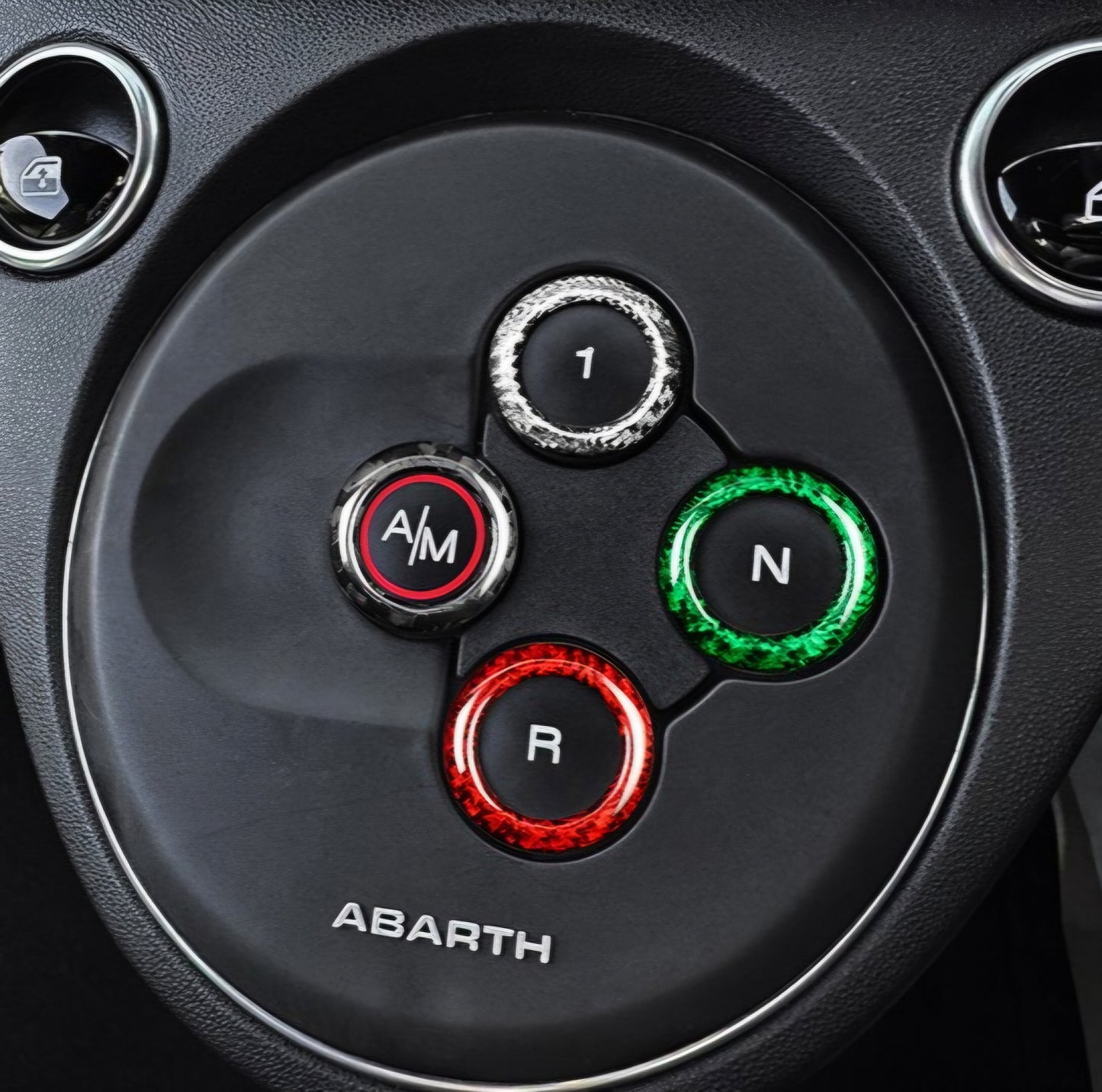 Cover in carbonio anelli cambio automatico MTA (per Fiat Abarth 500, 595, 695)