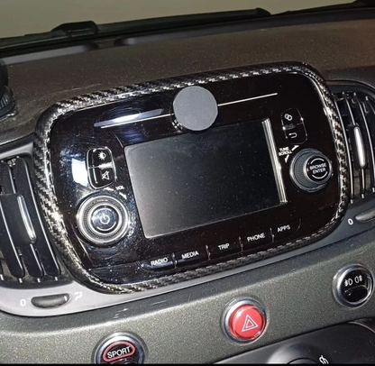 Cover Autoradio 5'' Cornice Completa In Carbonio Vero per Abarth 595 695