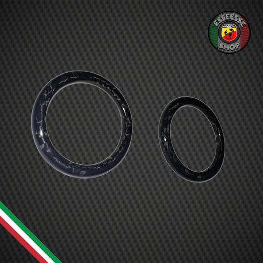 Anelli in carbonio comandi finestrini (per Fiat Abarth 500 Restyling, 595, 695)