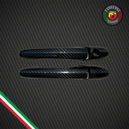 Cover in carbonio coppia maniglie esterne portiere (per Fiat Abarth 500, 595, 695)