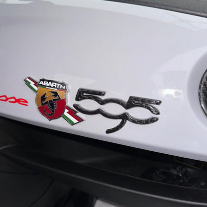 Cover logo in carbonio plancia auto (per Fiat Abarth 595)