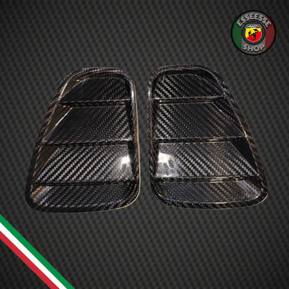 Placchette racing in carbonio fanali posteriori (per Fiat Abarth 500, 595, 695)