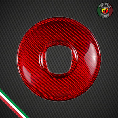 Cover rossa in carbonio volante airbag parte centrale (per Fiat Abarth 500, 595, 695)