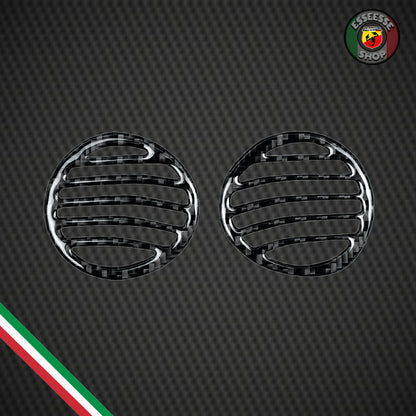 Cover resinate in carbonio bocchette aria superiori cruscotto (per Fiat Abarth 500, 595, 695)