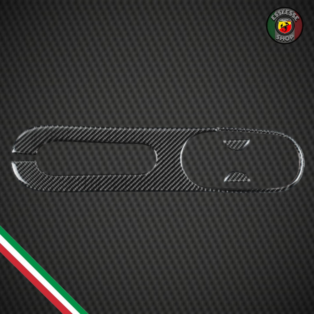 Cover resinata in carbonio portaoggetti freno a mano (per Fiat Abarth 500, 595, 695)