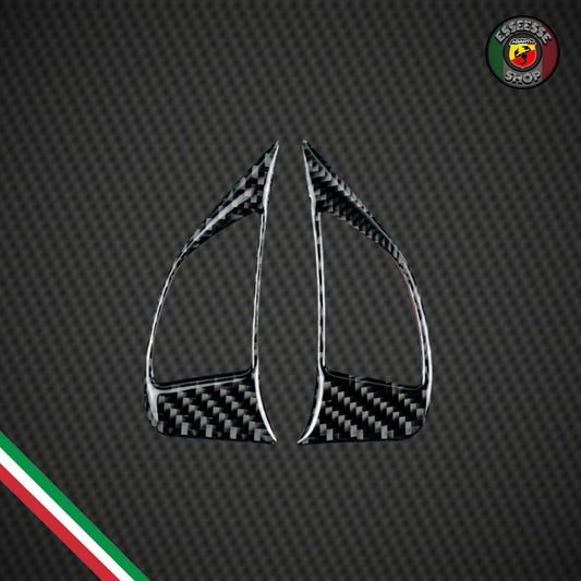 Cover resinata in carbonio per pulsanti volante (per Fiat Abarth 500 Pre-Restyling, 595, 695)