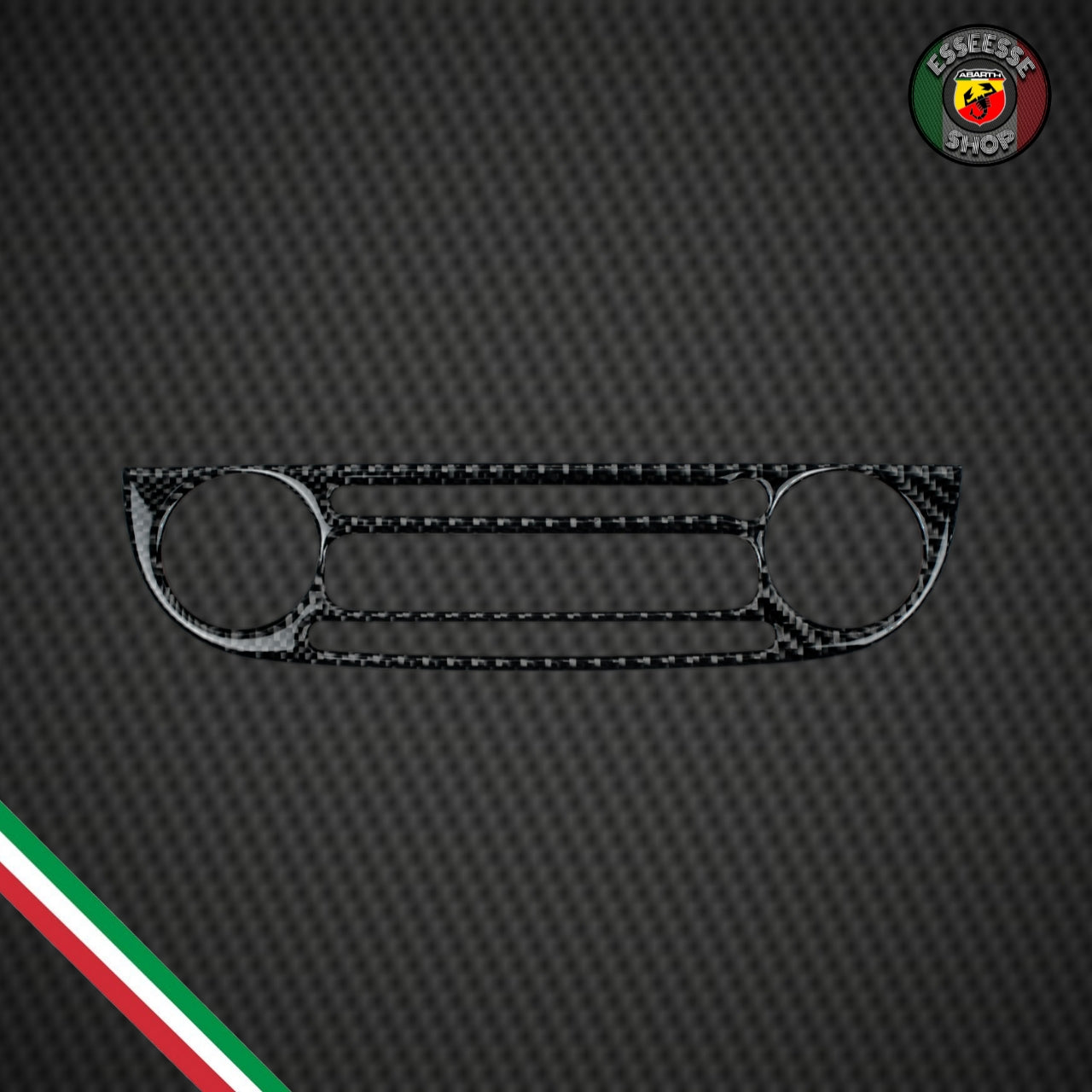 Cover resinata in carbonio autoradio (per Fiat Abarth 500, 595, 695)