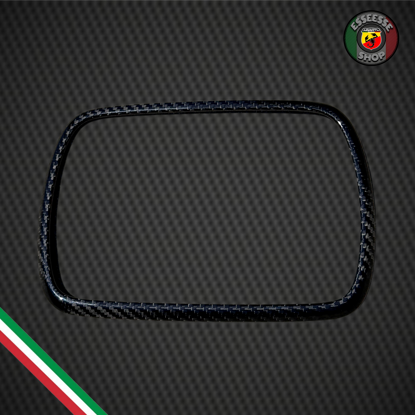 Cover in carbonio cornice autoradio 7" (per Fiat Abarth 500, 595, 695)