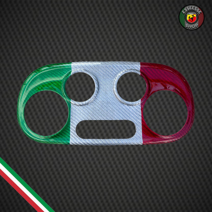 Cover tricolore in carbonio pannello automatico aria/climatizzatore (per Fiat Abarth 500, 595, 695)