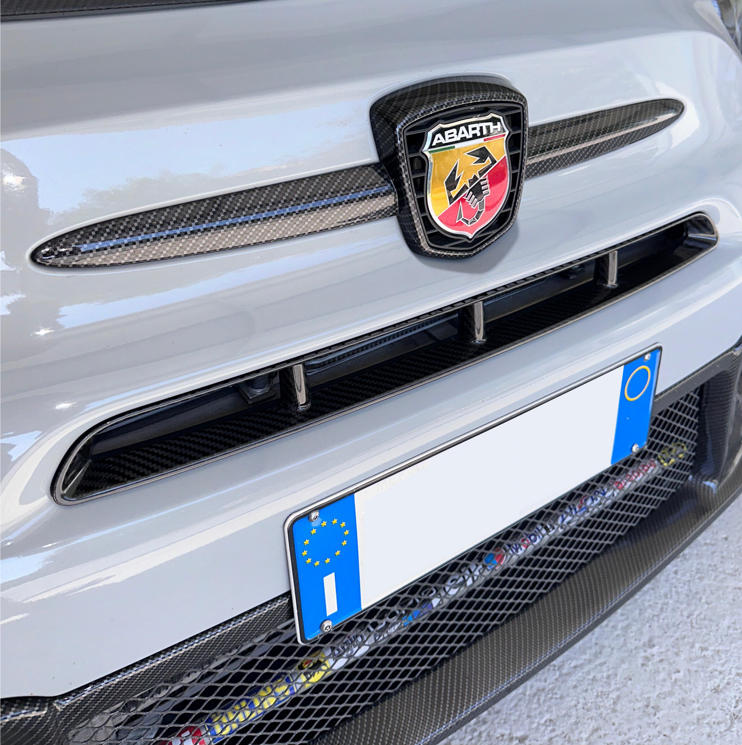 Cover in carbonio presa d'aria paraurti anteriore (per Fiat Abarth 500 Restyling, 595, 695)