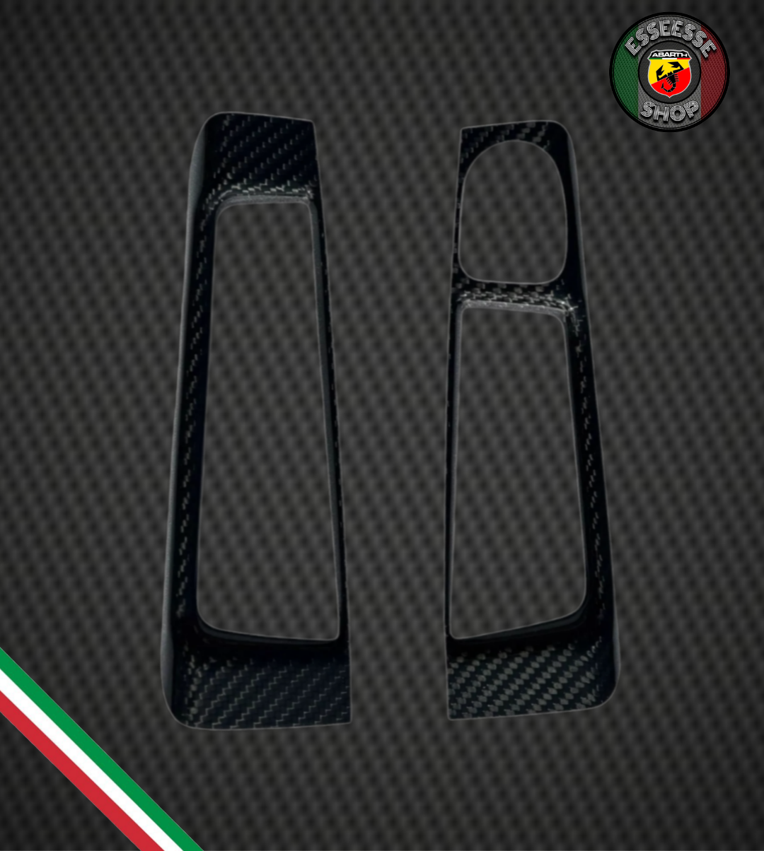 Cover in carbonio maniglie interne sportelli (per Fiat Abarth 500, 595, 695)