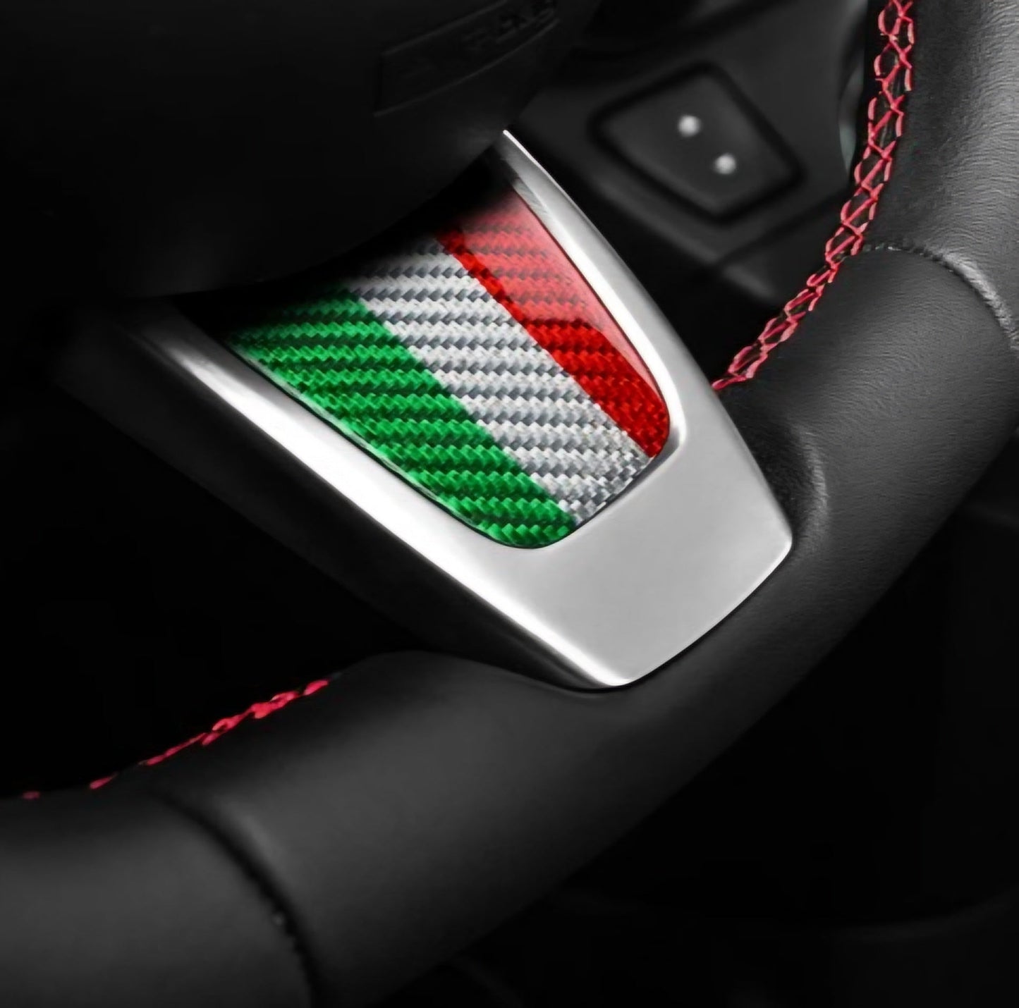 Inserto in carbonio tricolore volante (per Fiat Abarth 500 Pre-Restyling, 595, 695