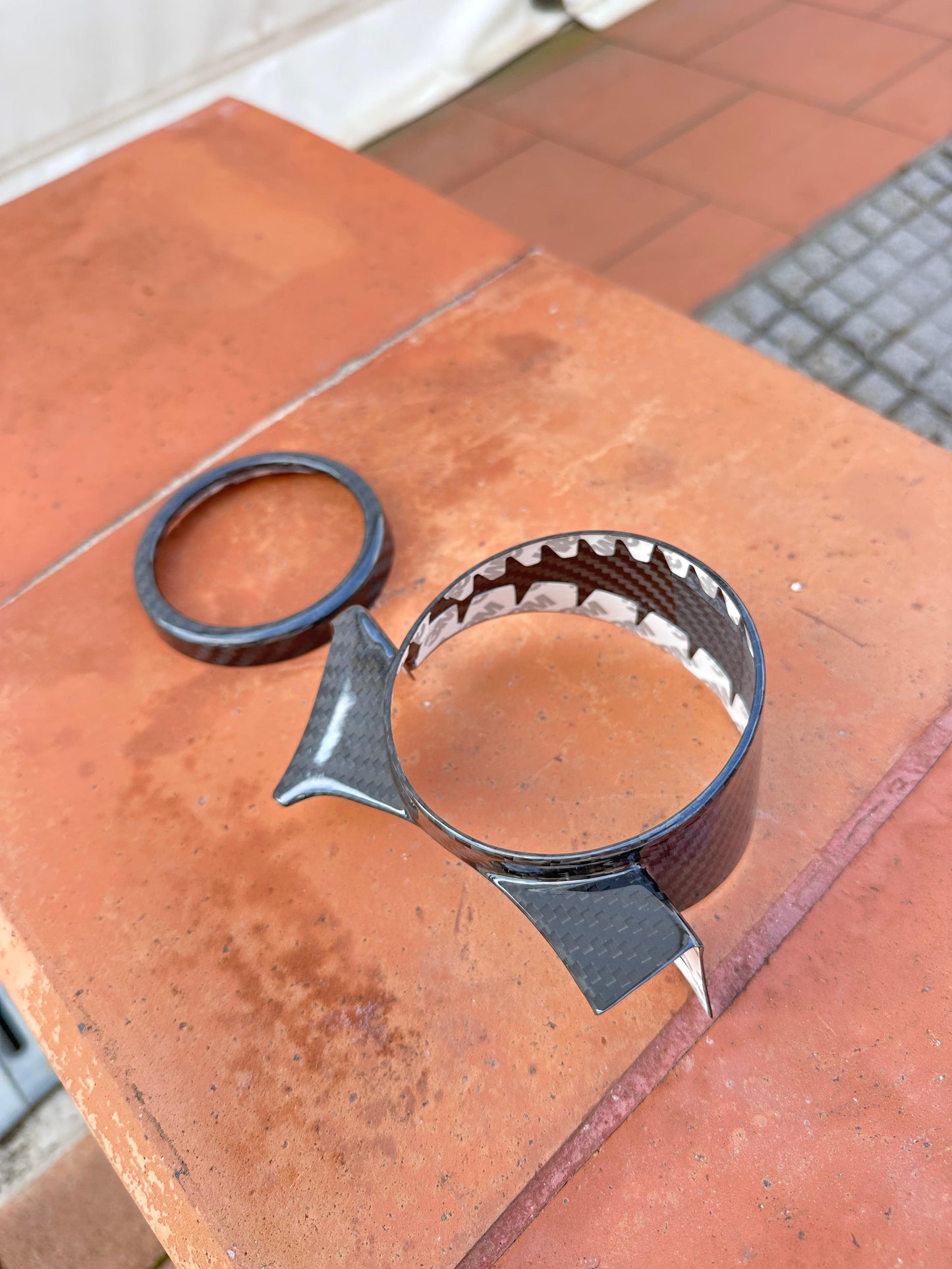 Cover Manometro Turbo 2 PEZZI in Vero Carbonio per Fiat 500 Abarth 595 695 500