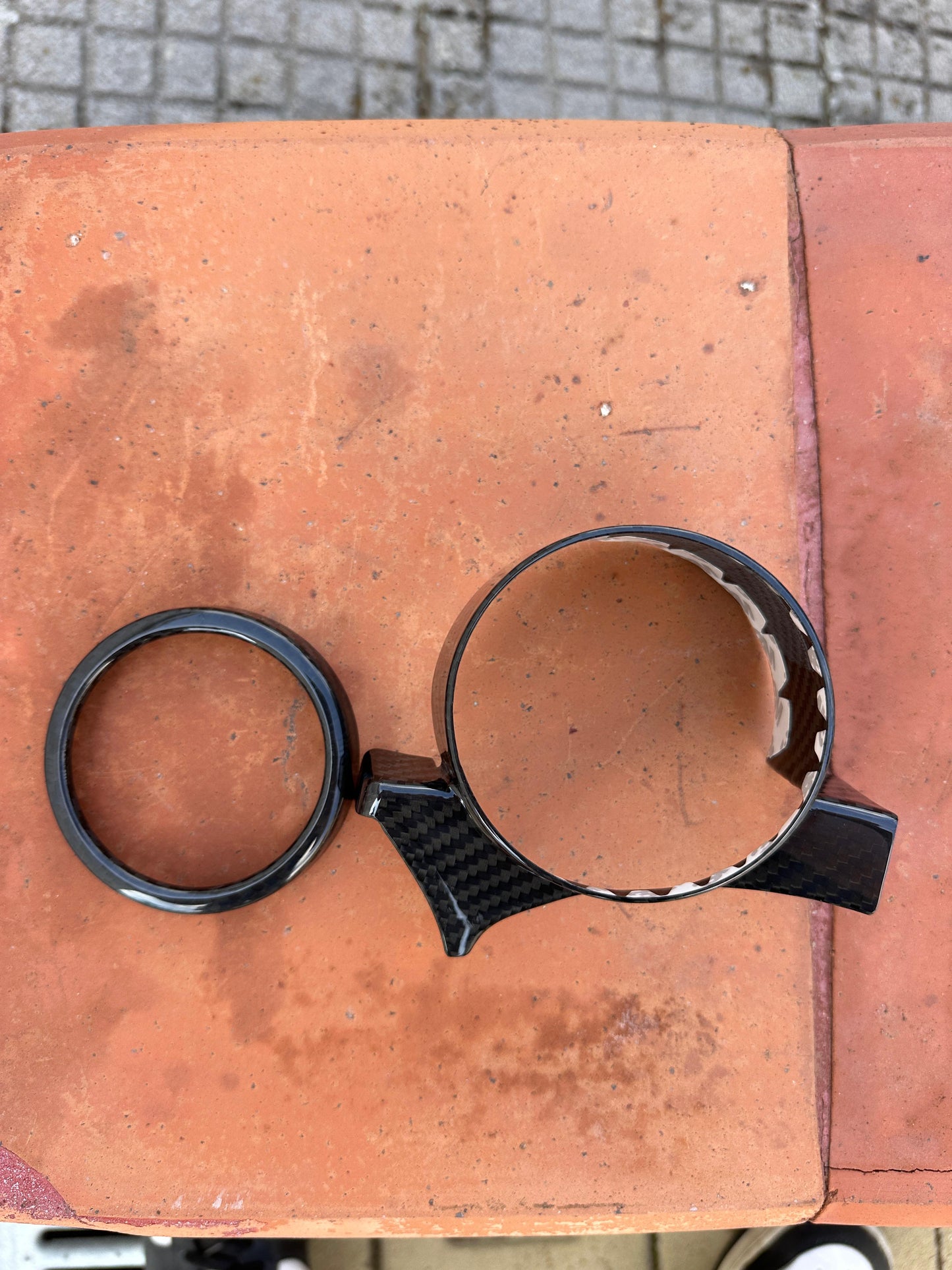 Cover Manometro Turbo 2 PEZZI in Vero Carbonio per Fiat 500 Abarth 595 695 500