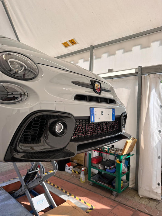 Splitter Paraurti Anteriore in Carbonio Vero per Fiat Abarth 500 595 695