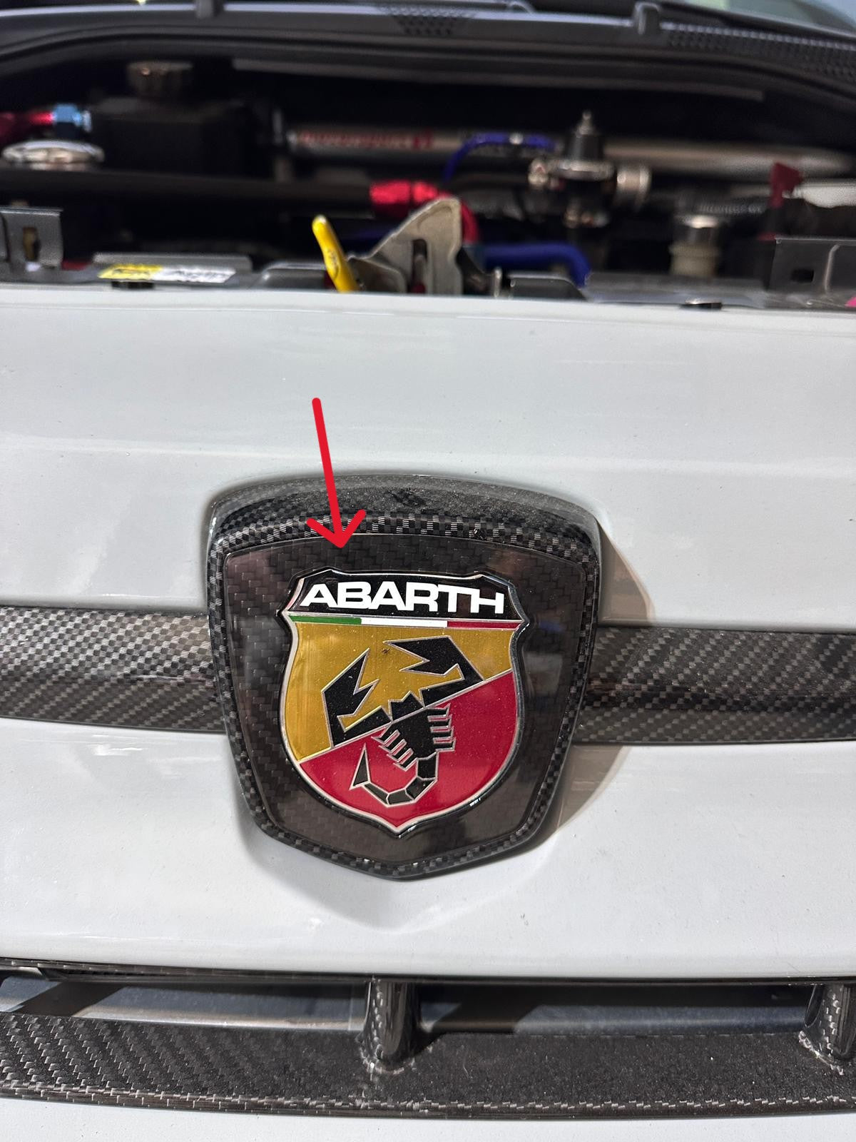 Cover Logo Anteriore in Carbonio Vero per Fiat 500 Abarth 595 695 500