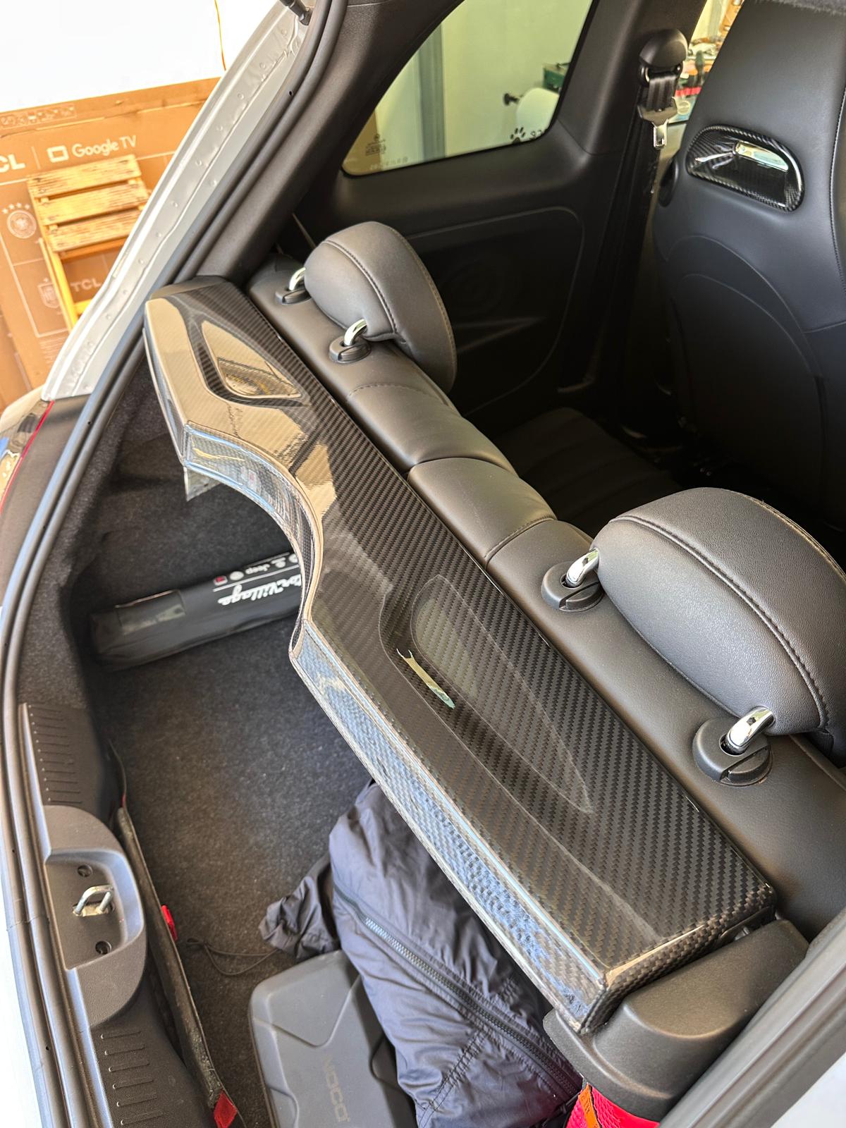 Cover Cappelliera mensola baule in Carbonio Vero per Fiat Abarth 500 595 695