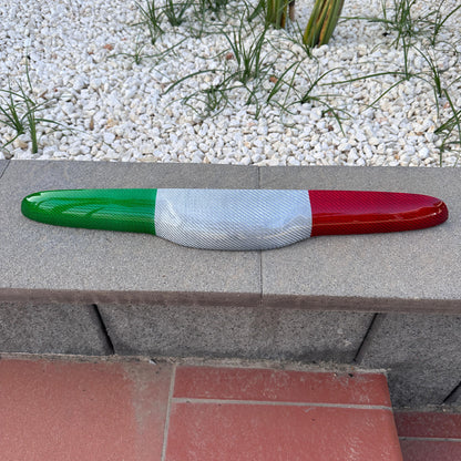 Set di cover tricolori in carbonio maniglia baule, splitter lama anteriore e posteriore (per Fiat Abarth 500 Restyling, 595, 695)