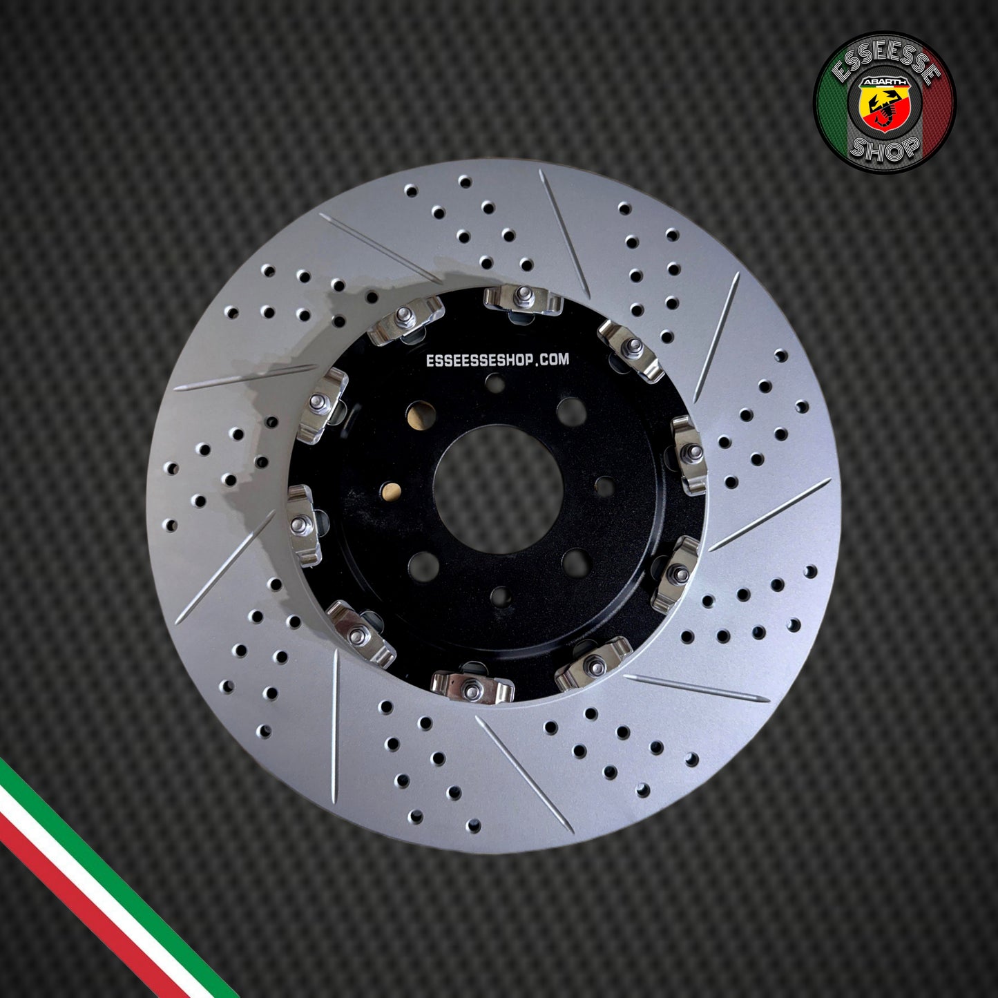 Coppia disco freno 330mm baffati e forati (per Fiat Abarth 500, 595, 695)