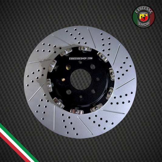 Coppia disco freno 330mm baffati e forati (per Fiat Abarth 500, 595, 695)