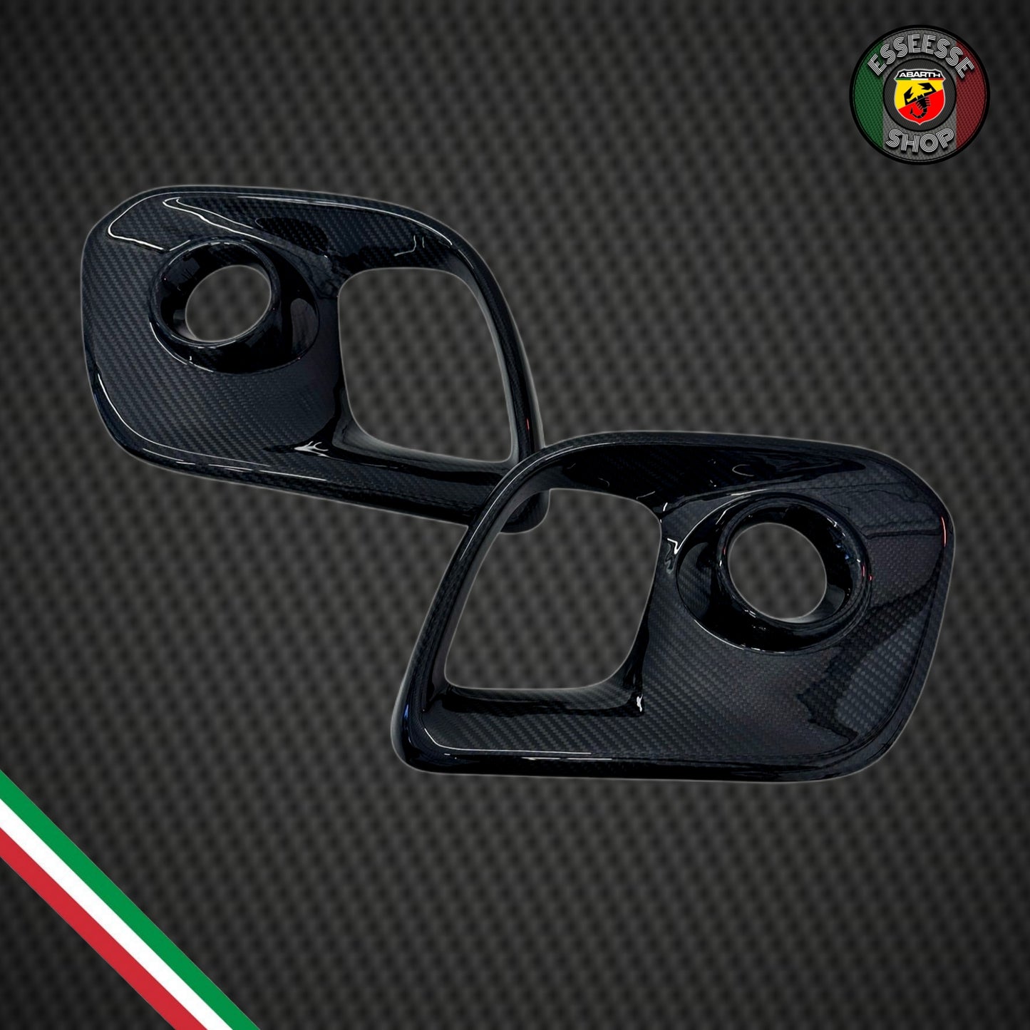 Set di cover in carbonio fendinebbia (per Fiat Abarth 500 Restyling, 595, 695)