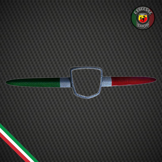 Cover tricolore in carbonio per logo anteriore (per Fiat Abarth 500, 595, 695)