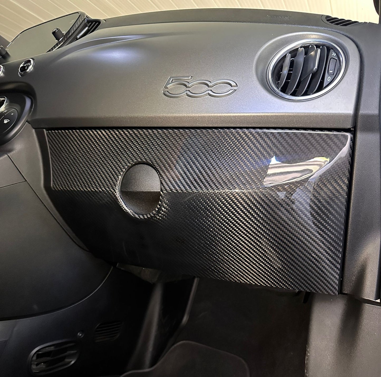 Cover in carbonio portaoggetti (per Fiat Abarth 500 Restyling, 595, 695)