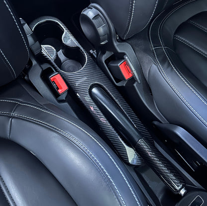 Cover in carbonio tunnel freno a mano (per Fiat Abarth 595 e 695 Restyling)