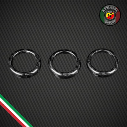 Anelli in carbonio pulsanti plancia (per Fiat Abarth 500, 595, 695)