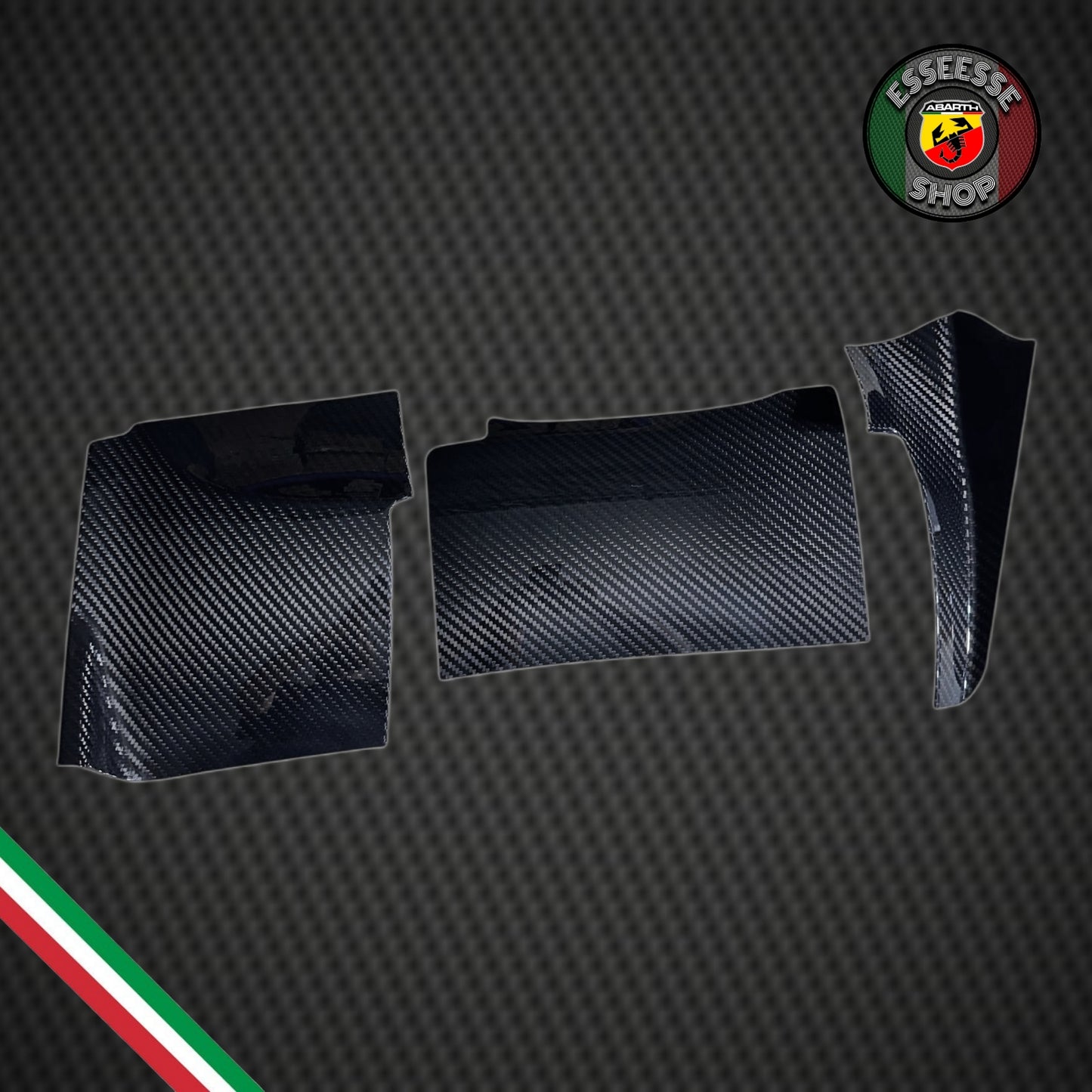 Kit di cover in carbonio sportello Obd e airbag ginocchia (per Fiat Abarth 500 Restyling, 595, 695)
